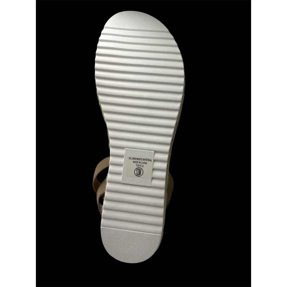 SODA Topic-S Tan Platform Espadrille Sandals‎ Size 12M Ankle Strap NEW